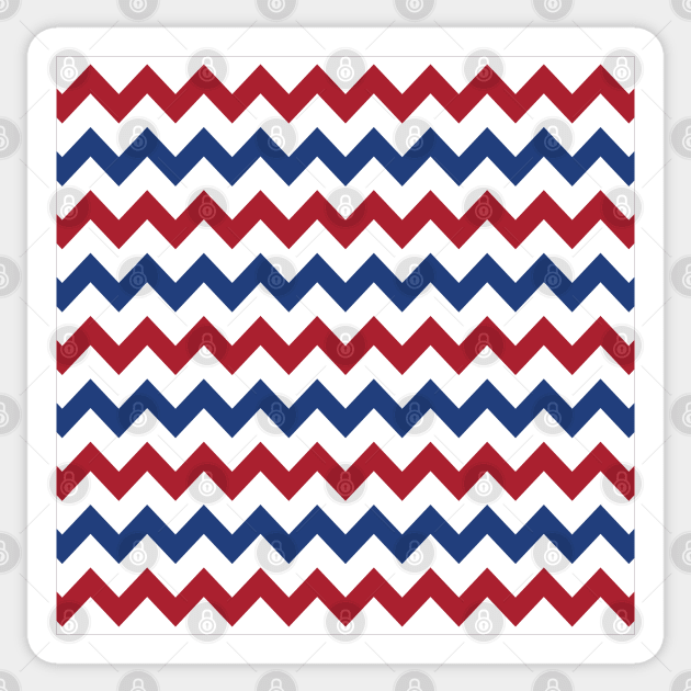 Red White Blue Chevrons Sticker by PSCSCo